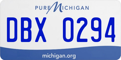 MI license plate DBX0294