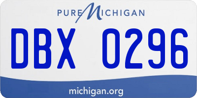 MI license plate DBX0296