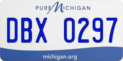 MI license plate DBX0297