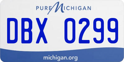 MI license plate DBX0299
