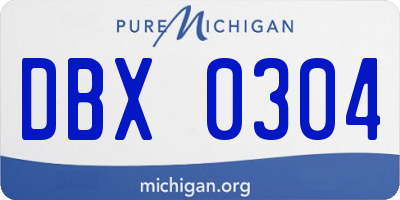 MI license plate DBX0304