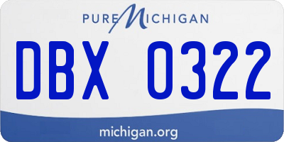 MI license plate DBX0322