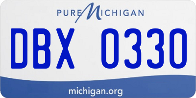 MI license plate DBX0330