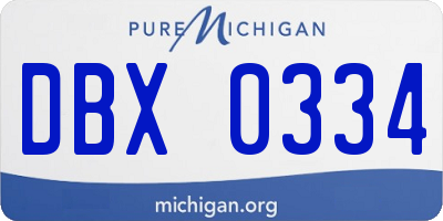 MI license plate DBX0334