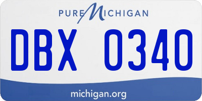 MI license plate DBX0340