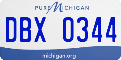 MI license plate DBX0344