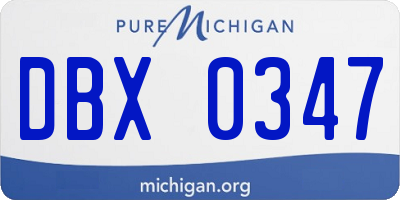 MI license plate DBX0347