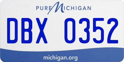 MI license plate DBX0352