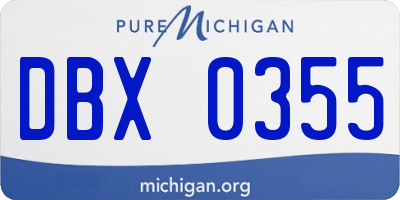MI license plate DBX0355