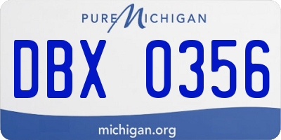 MI license plate DBX0356