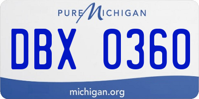 MI license plate DBX0360