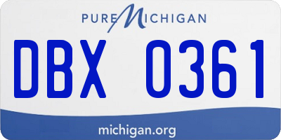 MI license plate DBX0361