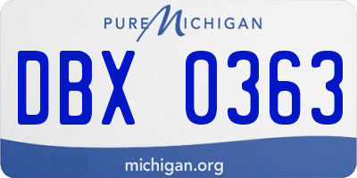 MI license plate DBX0363