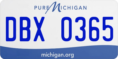 MI license plate DBX0365