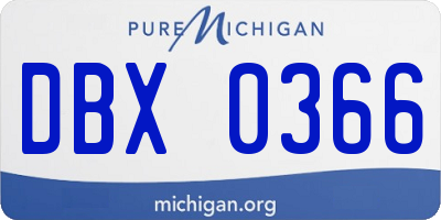 MI license plate DBX0366