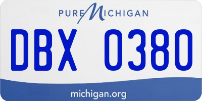 MI license plate DBX0380