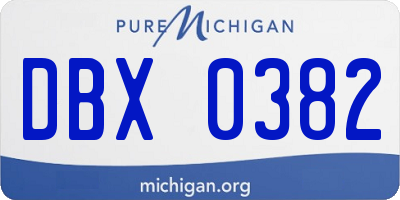 MI license plate DBX0382