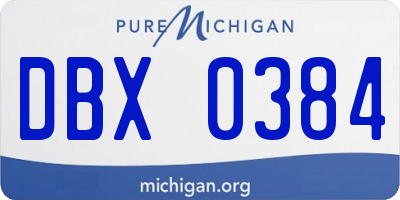 MI license plate DBX0384