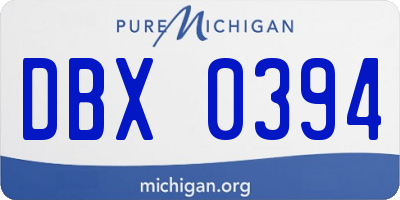 MI license plate DBX0394