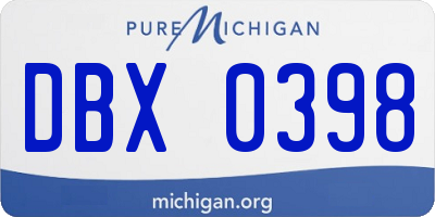MI license plate DBX0398