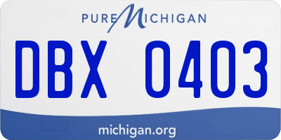 MI license plate DBX0403