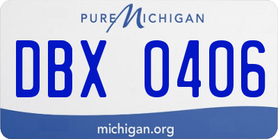 MI license plate DBX0406