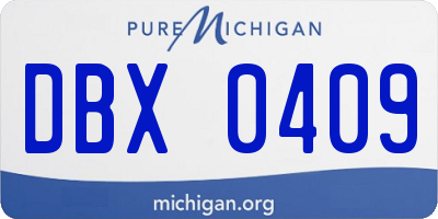 MI license plate DBX0409