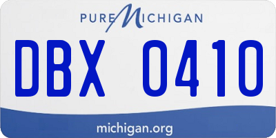 MI license plate DBX0410