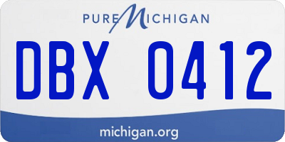 MI license plate DBX0412