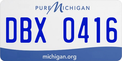 MI license plate DBX0416