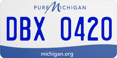 MI license plate DBX0420