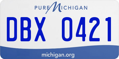 MI license plate DBX0421