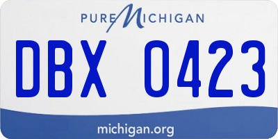 MI license plate DBX0423