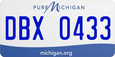 MI license plate DBX0433