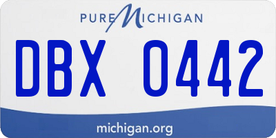 MI license plate DBX0442