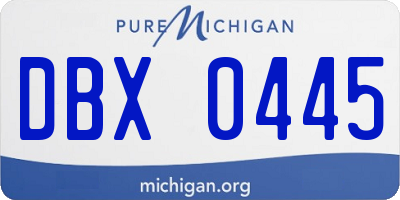 MI license plate DBX0445