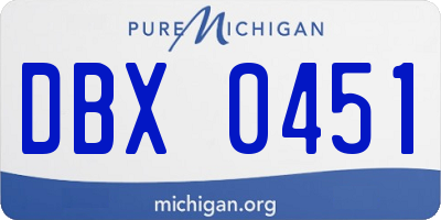 MI license plate DBX0451