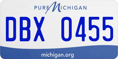 MI license plate DBX0455