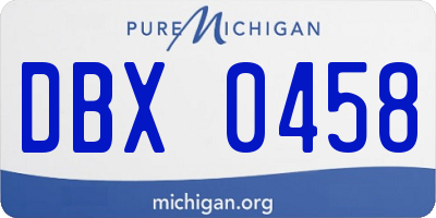 MI license plate DBX0458