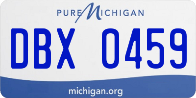 MI license plate DBX0459