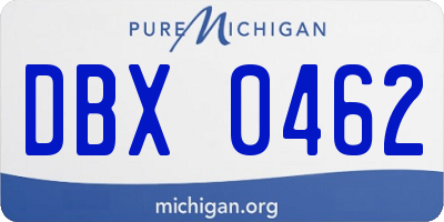 MI license plate DBX0462