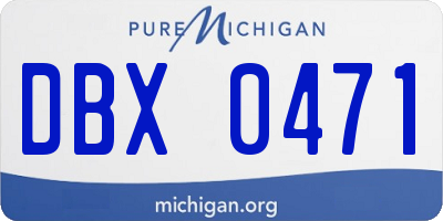 MI license plate DBX0471