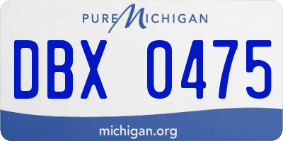 MI license plate DBX0475