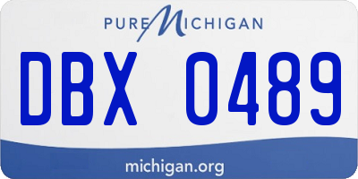 MI license plate DBX0489