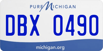 MI license plate DBX0490
