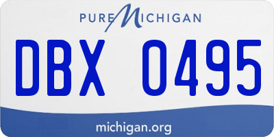 MI license plate DBX0495