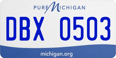 MI license plate DBX0503