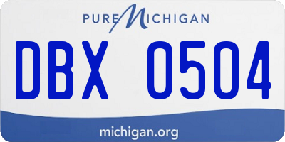 MI license plate DBX0504