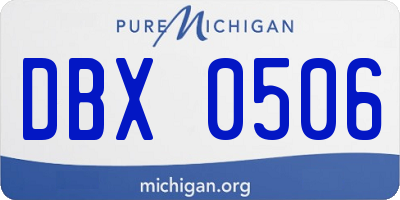 MI license plate DBX0506