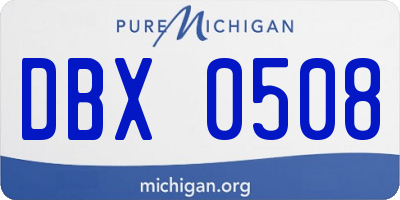 MI license plate DBX0508